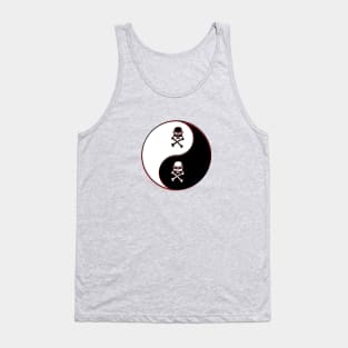 yin yang balance harmony design eastern philosophy skull Tank Top